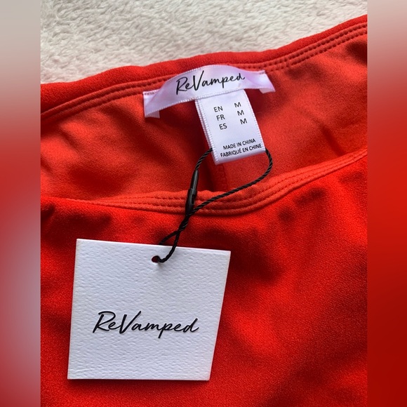 Revamped Coral Red Ruffled Jumpsuit - Picture 12 of 13